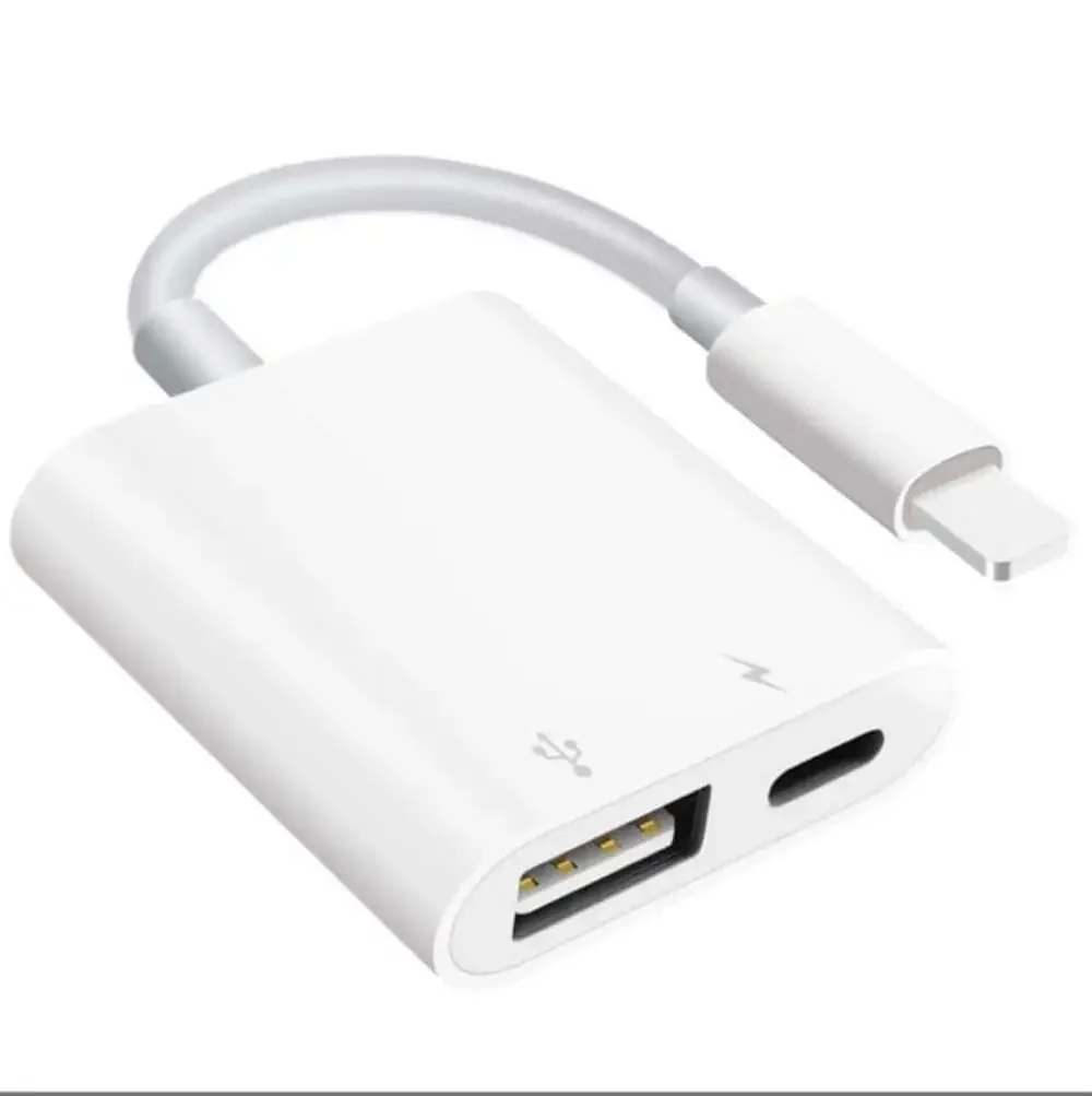 Lightning to USB Camera Adapter with Charging Port‎